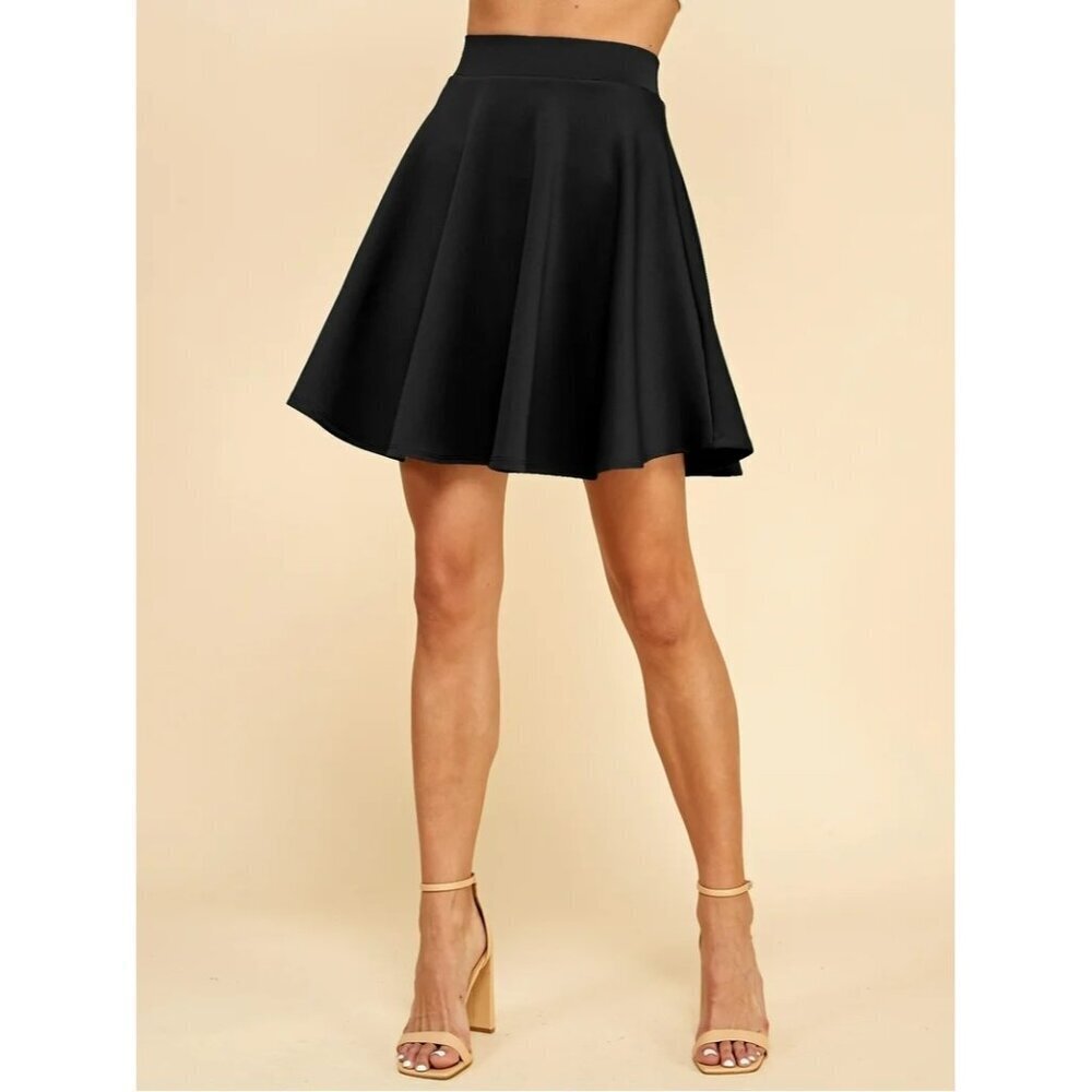 Made By Johnny Black Circle Mini Skater Skirt XXXL